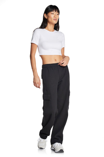 YWDJ Joggers for Women High Waist Tummy Control Fashion Ladies Casual  Elastic Ladies Waist Loose Pockets Printed Pants Black L 