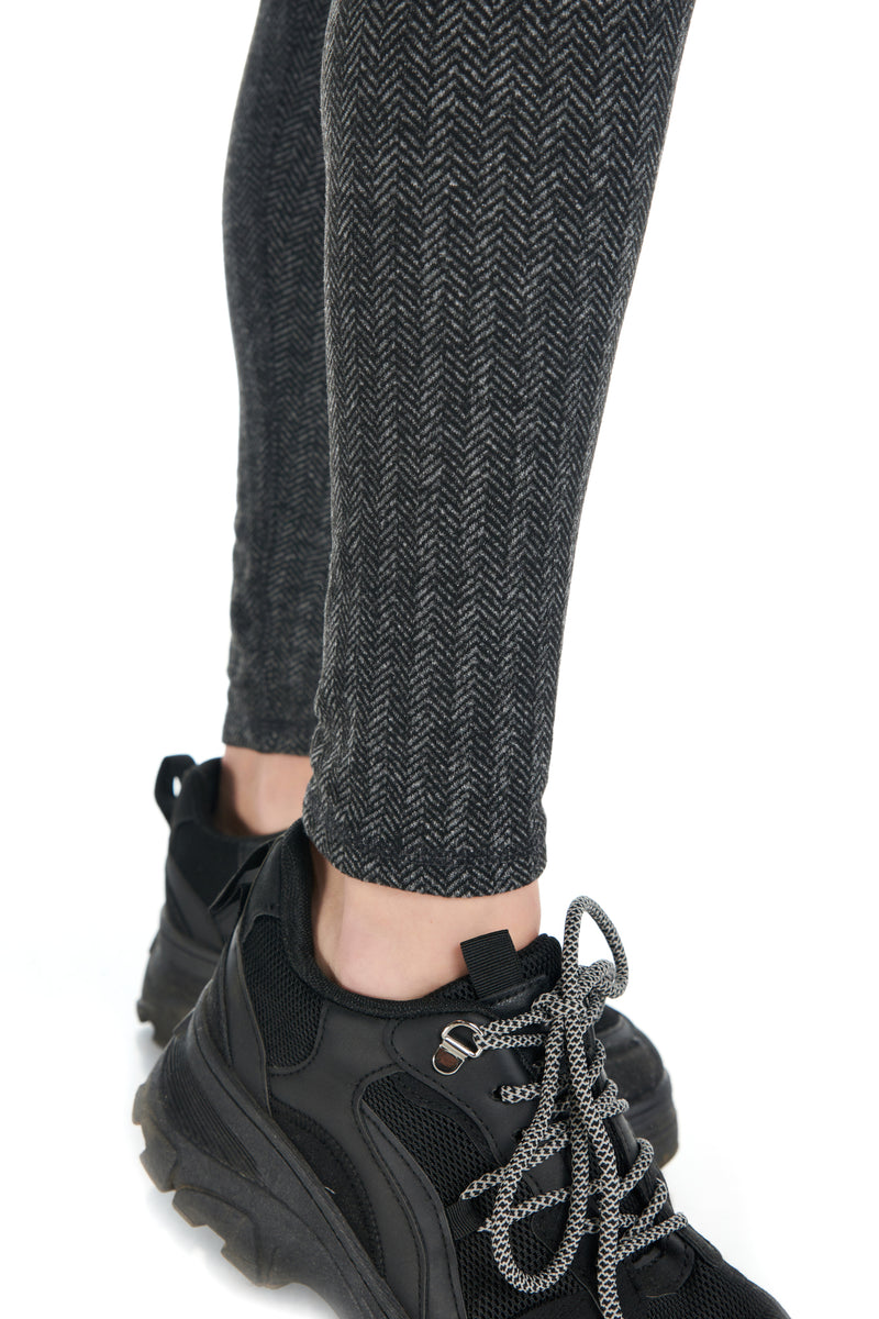 NWT $68 Women's Kyodan Yoga Active Leggings Warm Herringbone Dark Gray XS S  L XL 