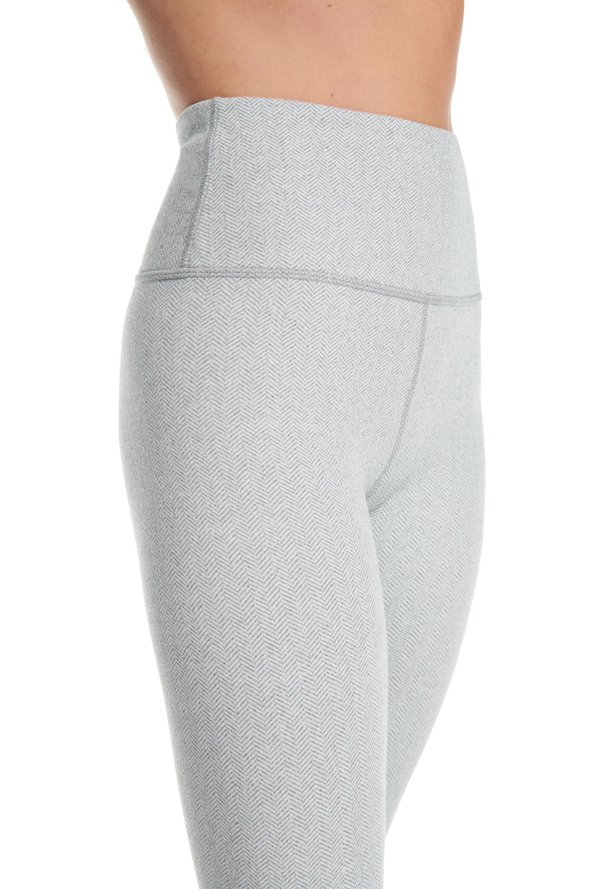 Organic Cotton Herringbone Leggings Light Color Leggings Grey and White  Patterned Leggings -  Canada