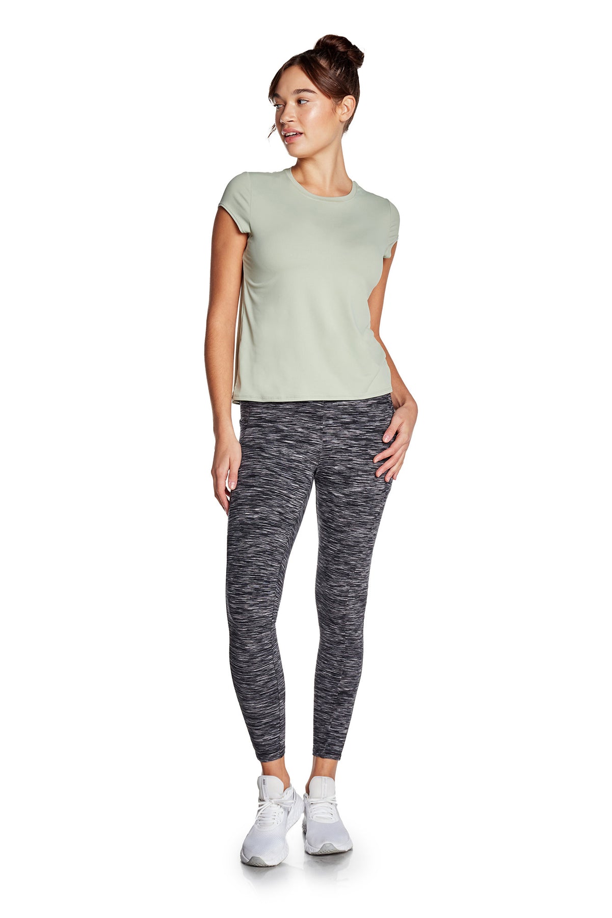 Space Dye High Waist All Day Flare Leggings In Woodland Heather