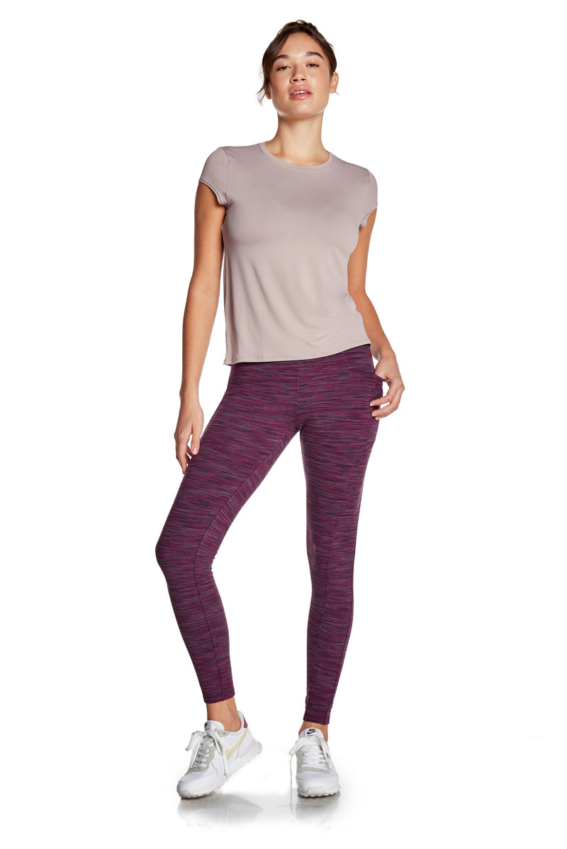 60 Pieces Sofra Ladies Polyester Leggings Plus Size D.purple